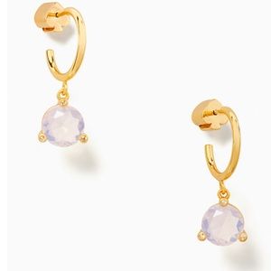 Kate Spade rise and shine drop huggies opalescent pink